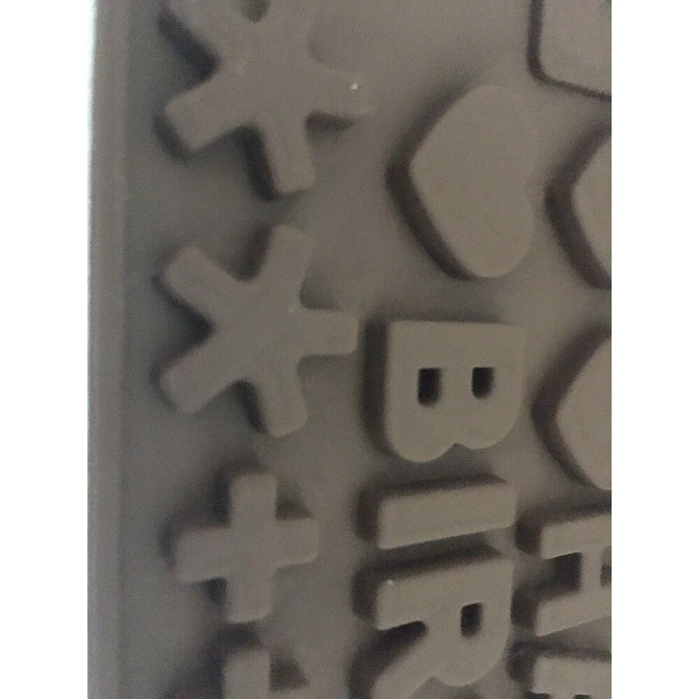 4 New Silicone Chocolate Mold Slab Square Letter Numbers Heart Party Supplies